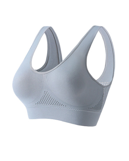 Casual Seamless Elastic Band Removable Pads Integrated Sports Bra