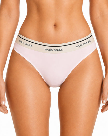 6-Pack Sexy Ice Silk Seamless Letter Colorblock Thongs