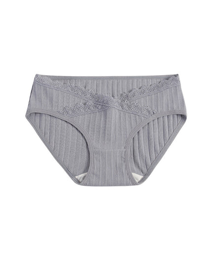 Lace-trimmed Pure Cotton Breathable Comfort Stretch Briefs