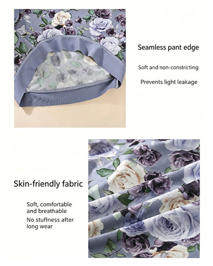 Multiple Packs High Waist Colorblock Floral Print Seamless Panties