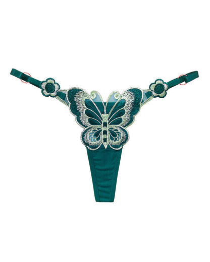 Sexy Butterfly Embroidered Low-rise Thong