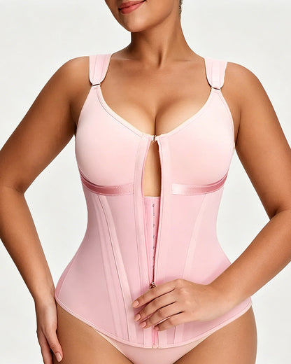 Women's Zipper and Hook Double Compression Seamless Wire-Free Shapewear
