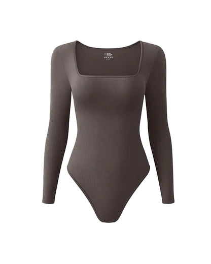 Square Neck Long Sleeve Bodysuits