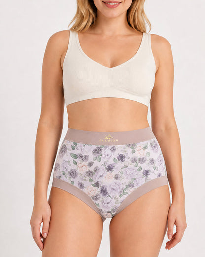 Multiple Packs High Waist Colorblock Floral Print Seamless Panties