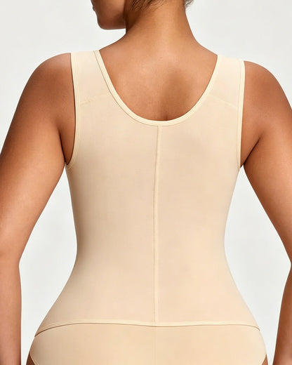 Women's Zipper and Hook Double Compression Seamless Wire-Free Shapewear