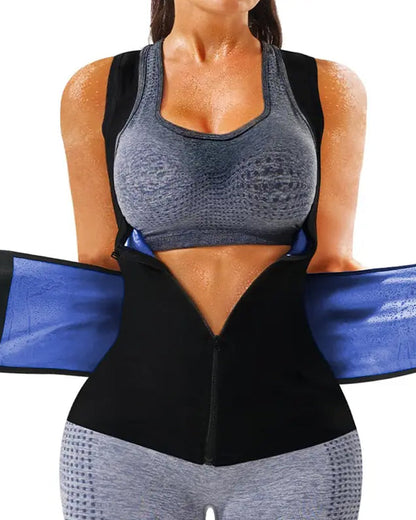 Women's Sweat-Inducing Adjustable Zipper Abdominal Shaping Sauna Waist Training Vest