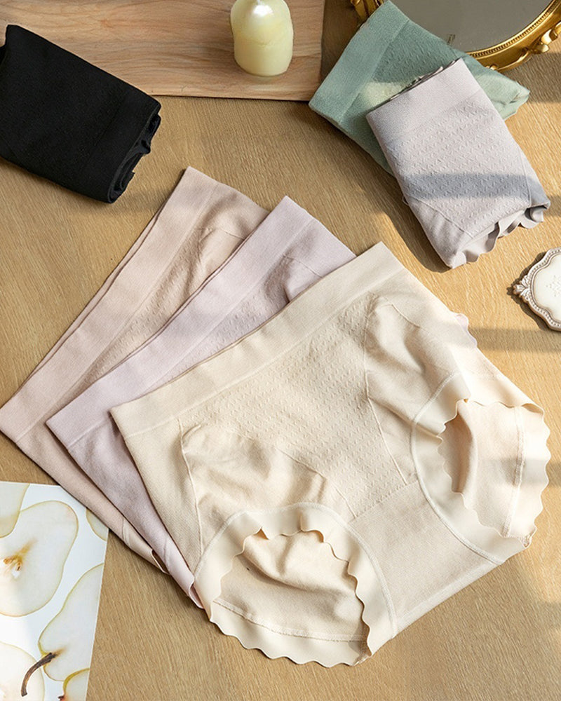 Mulberry Silk Warming Temperature-sensitive 10A Antibacterial Crotch High Elasticity Seamless Hip-lifting Panties