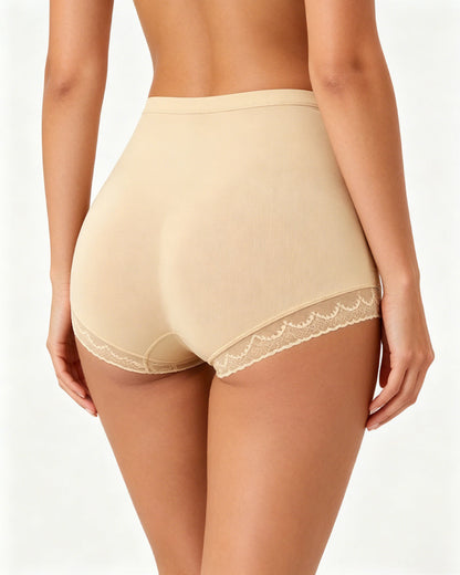 Women's High-waisted Crossover Lace Mesh Breathable Panties