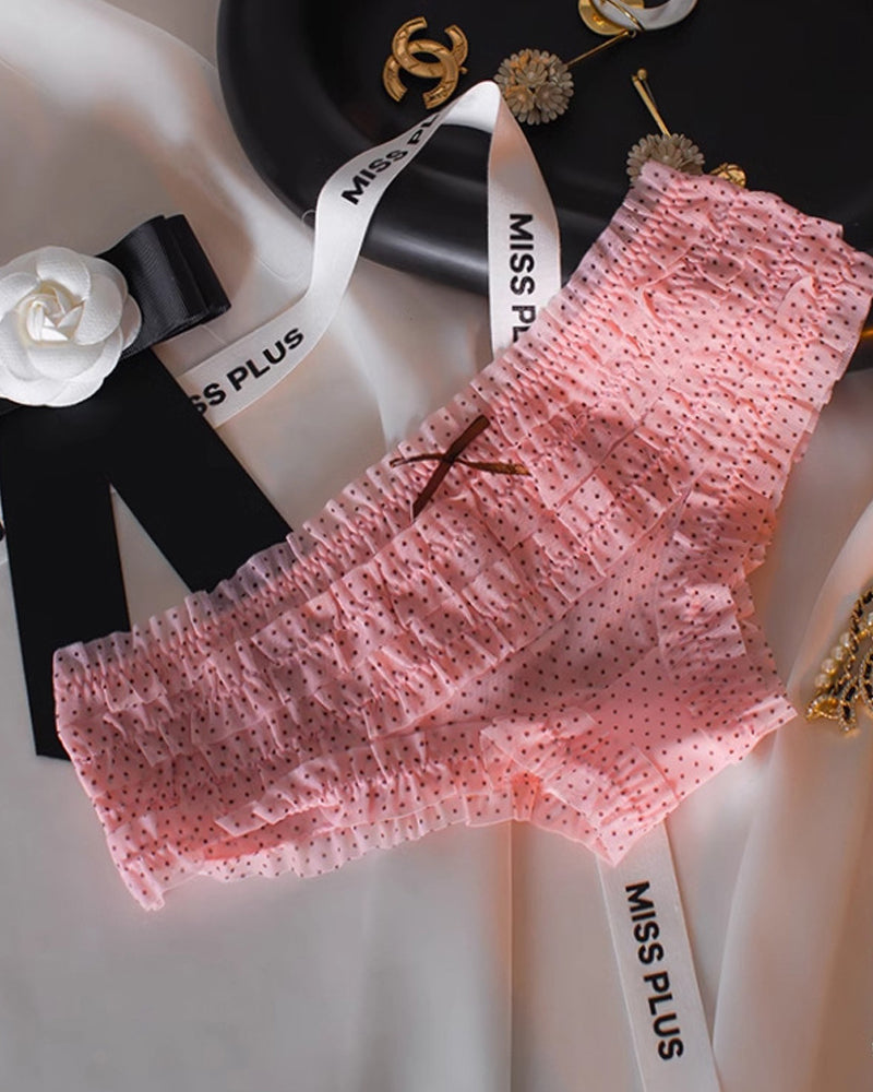 Floral Lace Ruffle Breathable Panties