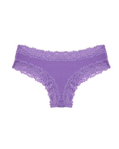 Comfortable Sexy Mid-Rise Lace-Trimmed Cotton Crotch Briefs